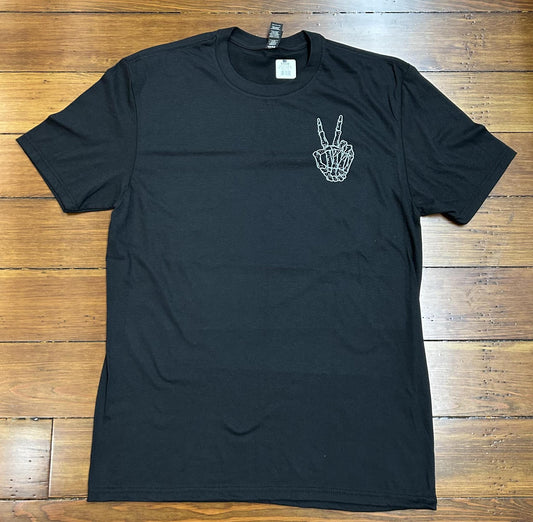 1762 Wine & Brew Skeleton Hand Tee (Black)