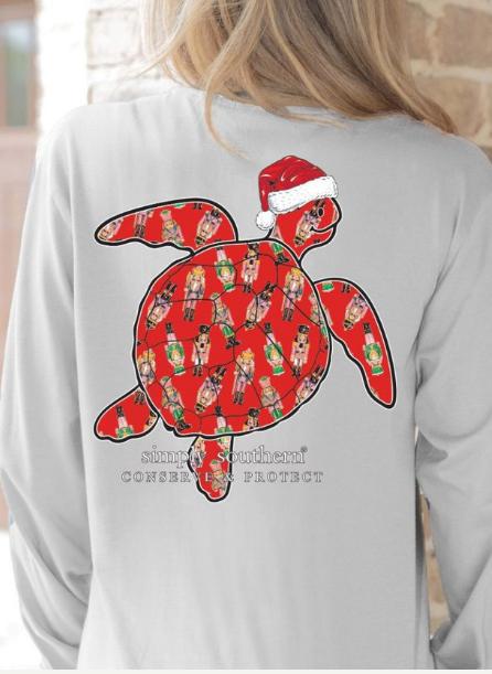 Simply Southern Long Sleeve Nutcracker Tracking Turtle Tee