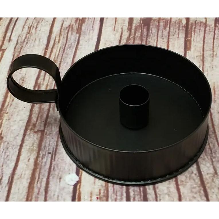Black Round Taper Candle Holder