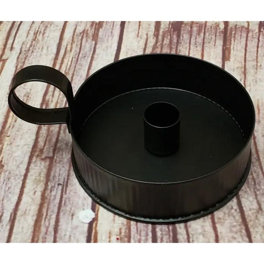 Black Round Taper Candle Holder