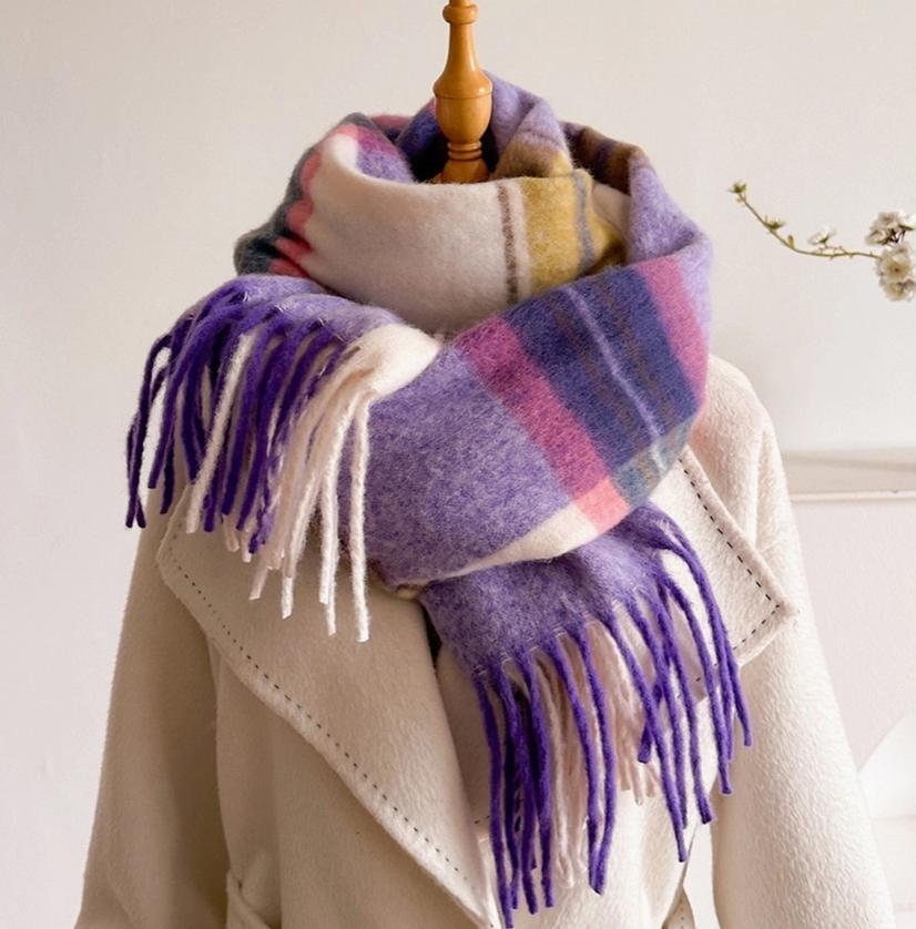 Soft Gradient Knit Tassel Scarf Wrap Shawl