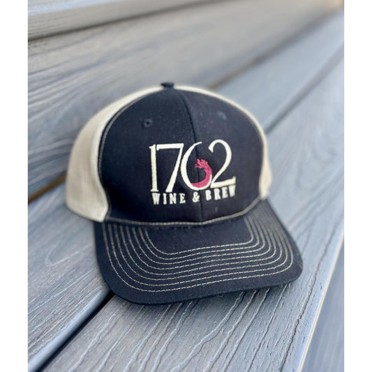1762 Wine & Brew Mesh Hat (Black & Cream)