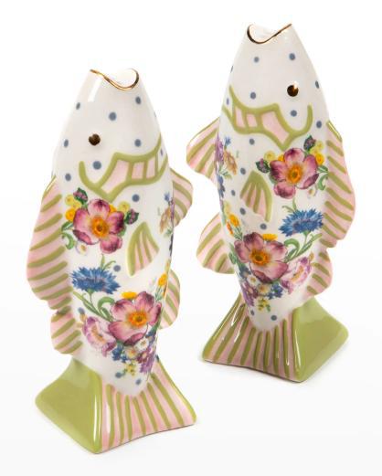 Mackenzie Childs Freckle Fish Salt & Pepper Set