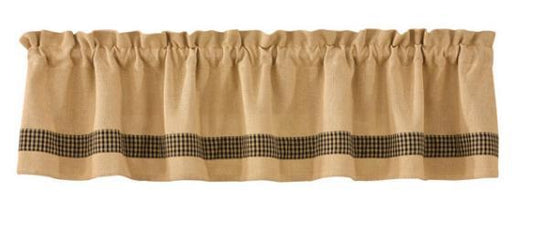 Burlap & Check Valance (Black)