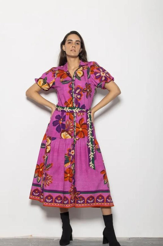 Mauve Blossoms Della Dress