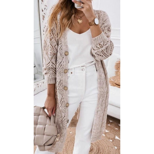 Mckenzie Hollow-Out Openwork Knit Cardigan