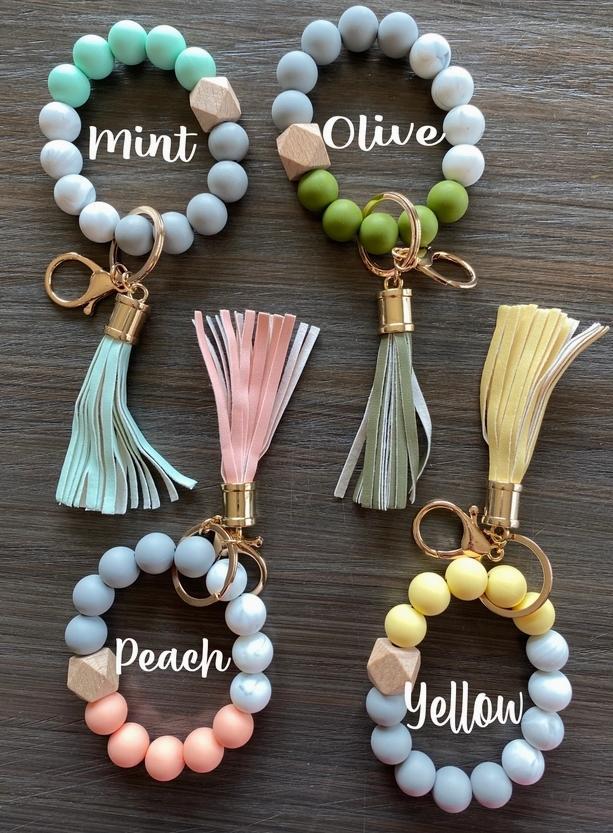Silicone Bead Keychain Wristlet