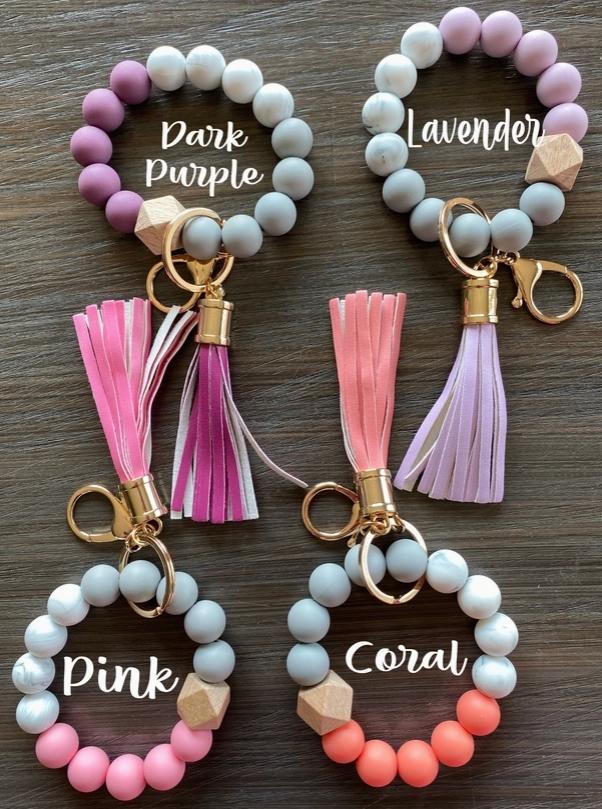 Silicone Bead Keychain Wristlet