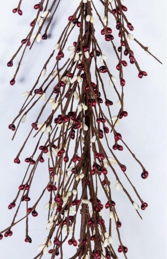 Rice Berry Garland, 55in, Hw, Country Red, Cream