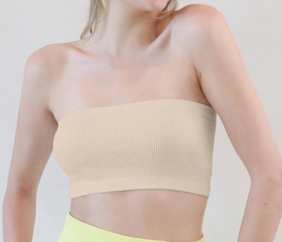 Ribbed Bandeau Top