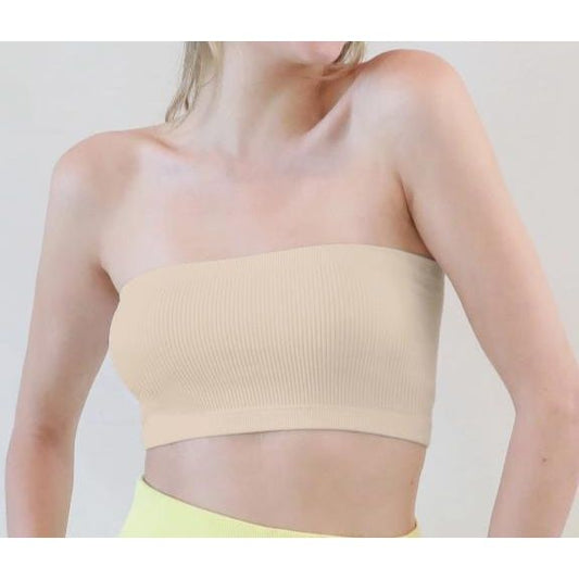 Ribbed Bandeau Top