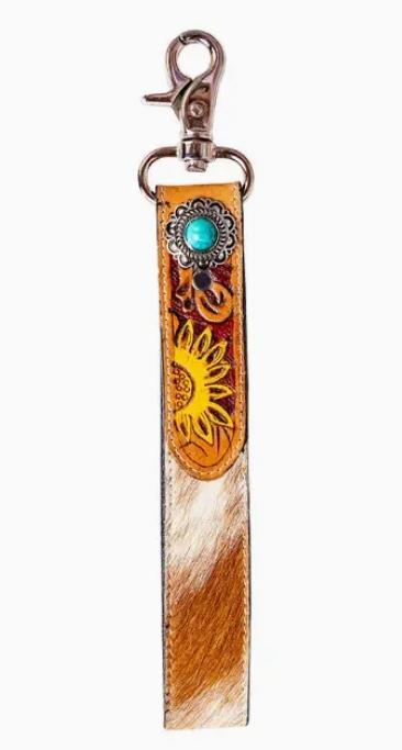 Myra With Love Hand-Tooled Key Fob