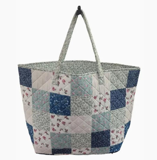 "Floral Delight" Designer Quilted Tote Bag