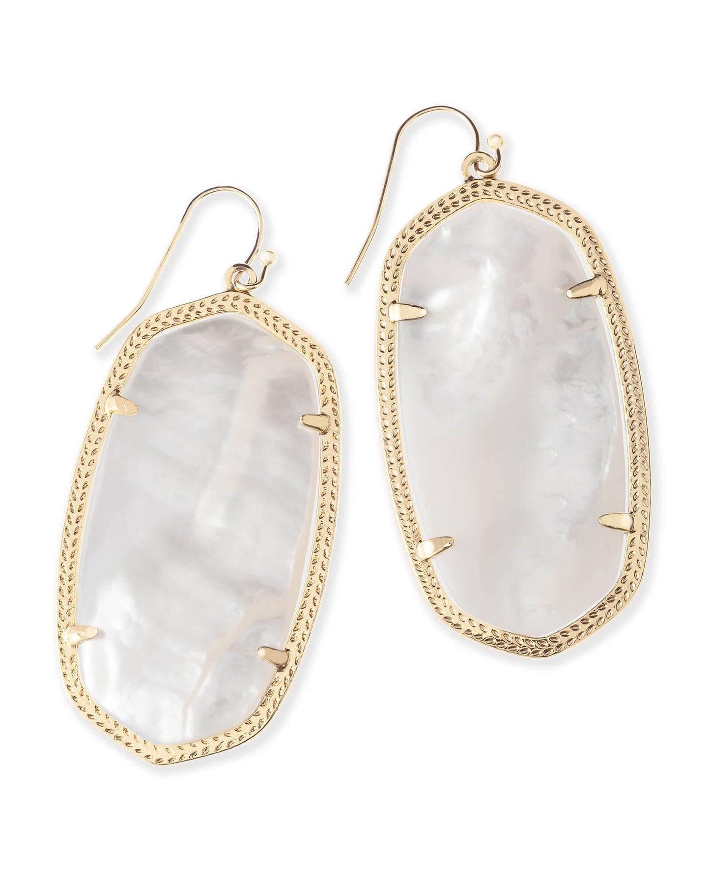 Kendra Scott Danielle Gold Statement Earrings in Ivory Mother-of-Pearl