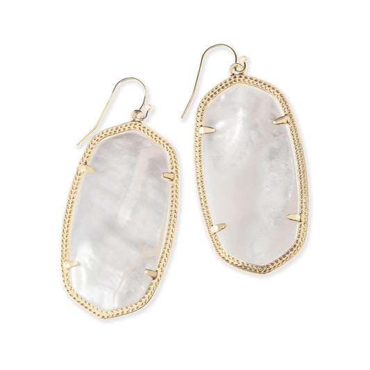 Kendra Scott Danielle Gold Statement Earrings in Ivory Mother-of-Pearl