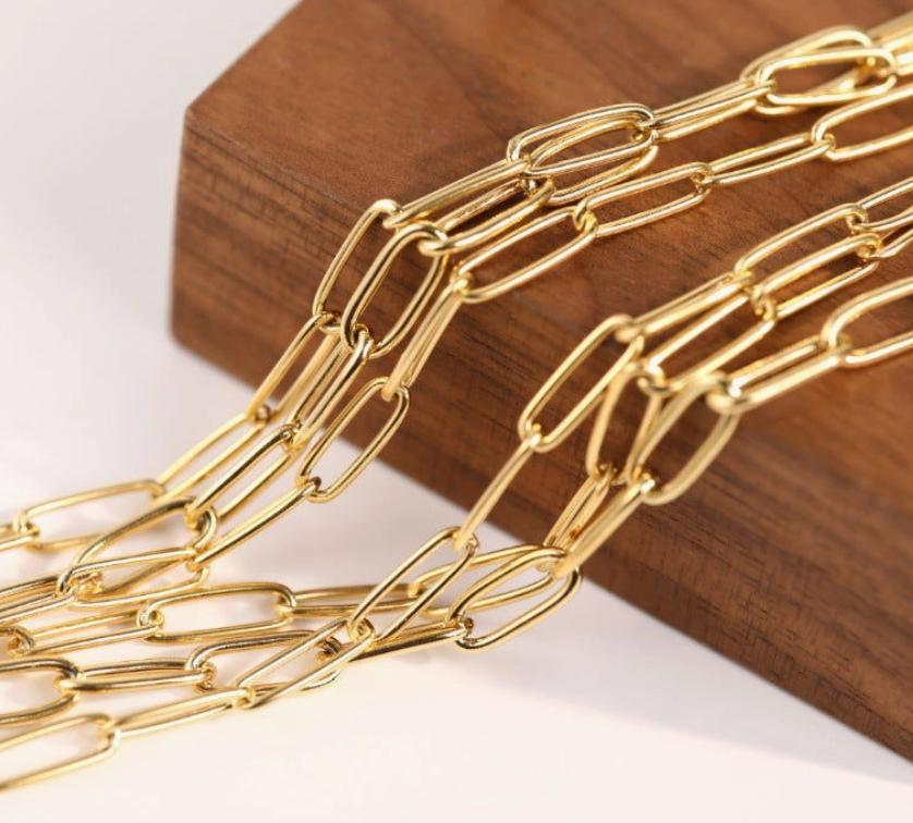 Carla Chain 18k Gold Plated Paper Clip Chain