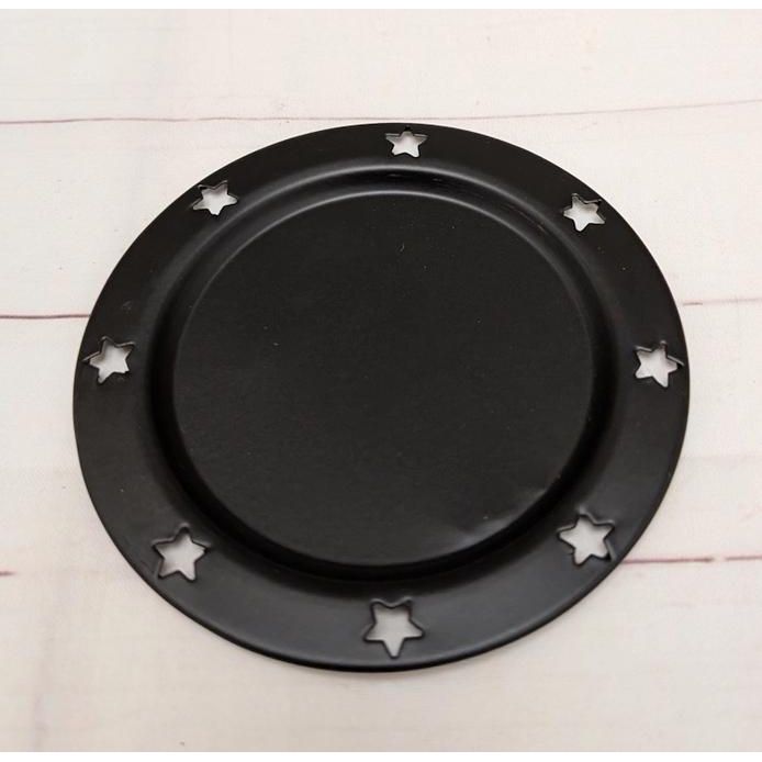 Mini Tin Plate/ Candle Plate with Star Cutout