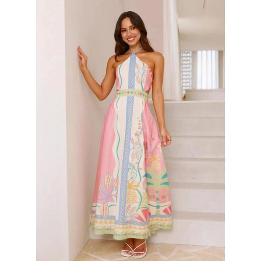 Halter Halter Long Hollowed Waist Dress