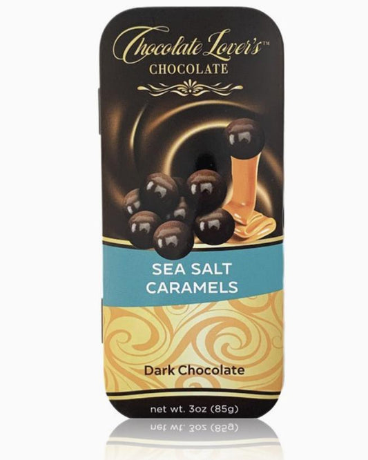 Chocolate Lover's Chocolate Caramel Tin - Sea Salt Caramels in Dark Chocolate