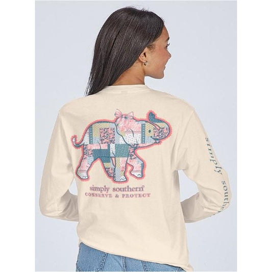 Simply Southern Long Sleeve Quilted Elephant Tee