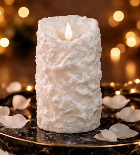 Bumpy White Moving Flame Led Candle