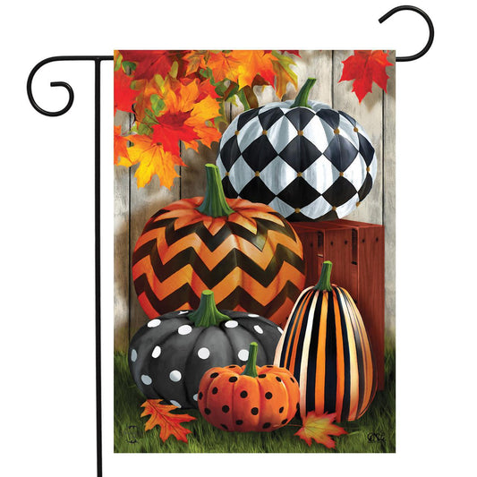 Patterned Pumpkins Autumn Flag