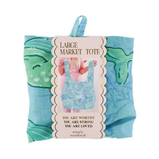 Simply Southern Large Market Tote Bag (Whales)