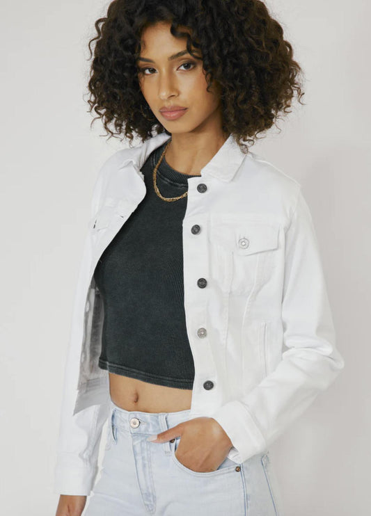 KanCan Yumi Denim Jacket (White)