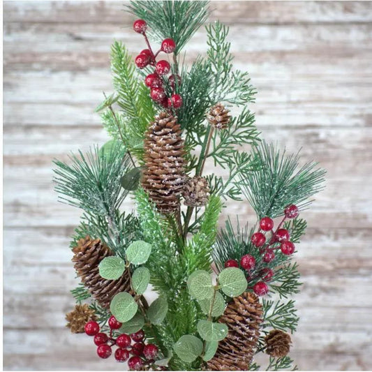 Red Icy Berry & Pine 18in Pick