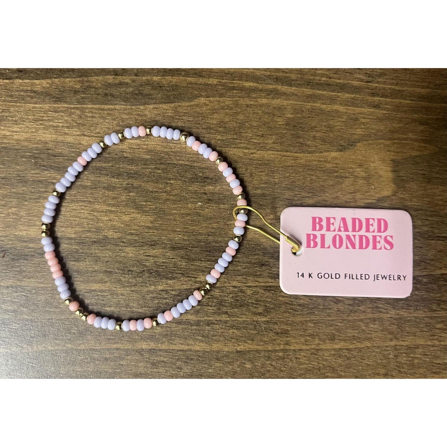 Beaded Blondes Pink and Light Purple Sprinkle Bracelet
