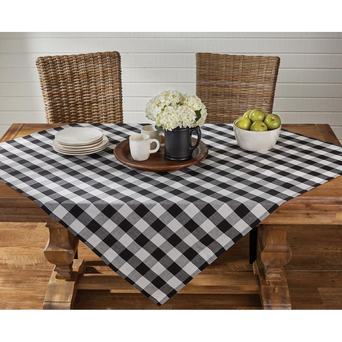 Wicklow Check Tablecloth (Black & Cream)