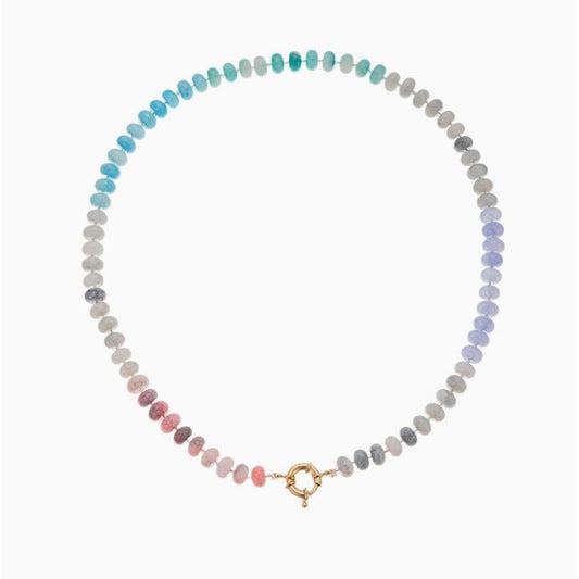Natural Stone Semi-Precious Glass Mixed Necklace