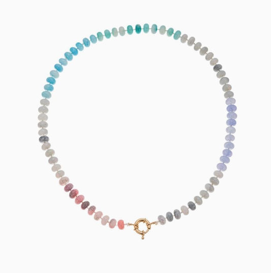 Natural Stone Semi-Precious Glass Mixed Necklace