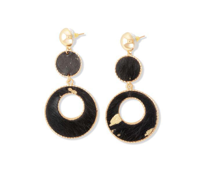 Myra Black Gold-Foil Earrings (S-3659)