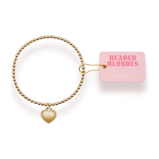 Beaded Blondes Heart Locket Charm Bracelet