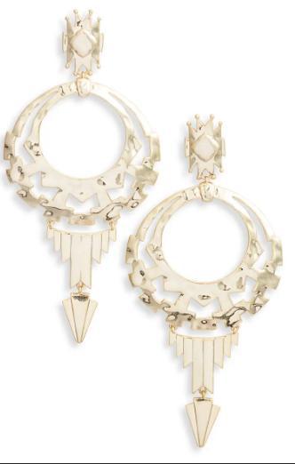 Kendra Scott Shiva Statement Gold Earrings