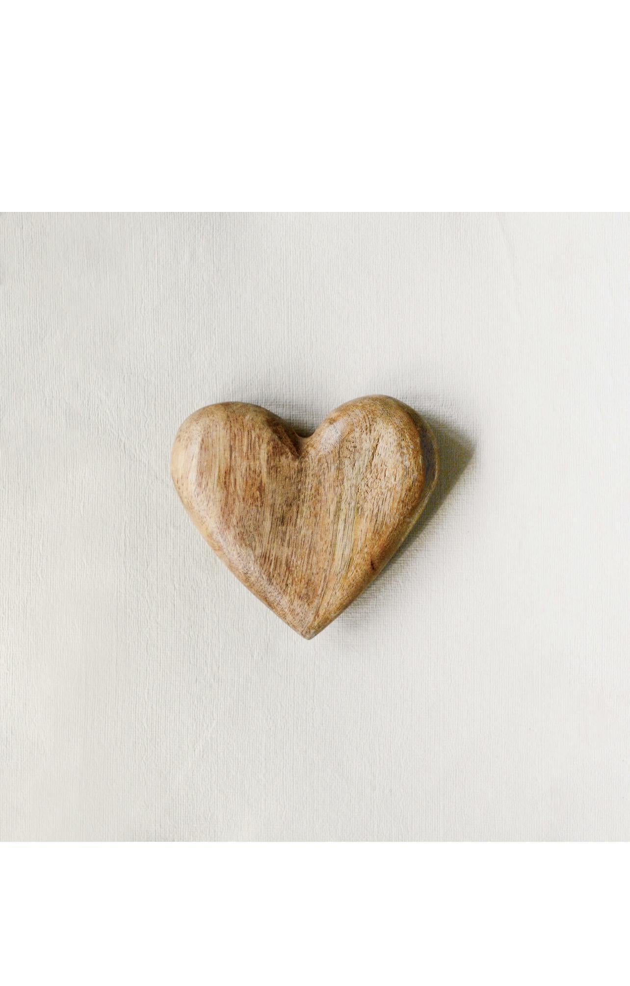 Hand-Carved Mango Wood Heart