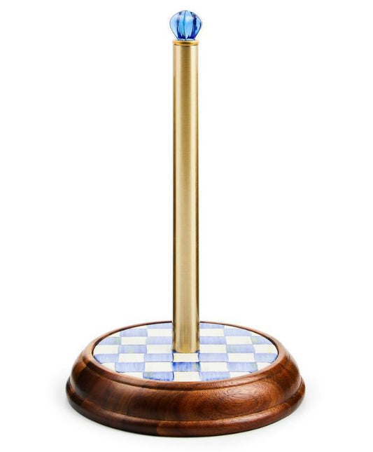 Mackenzie Childs Royal Check Wood Paper Towel Holder