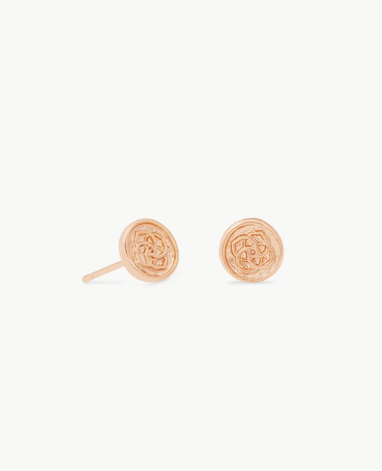 Kendra Scott Dira Coin Stud Earrings in Rose Gold