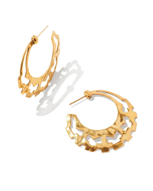 Kendra Scott Shiva Hoop Earrings in Vintage Gold