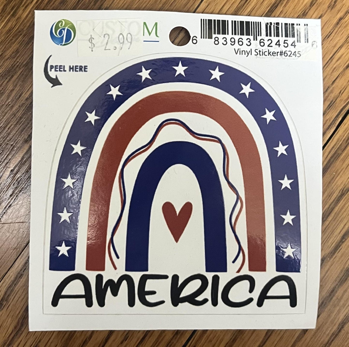 America Rainbow Sticker (Patroitic Colors)