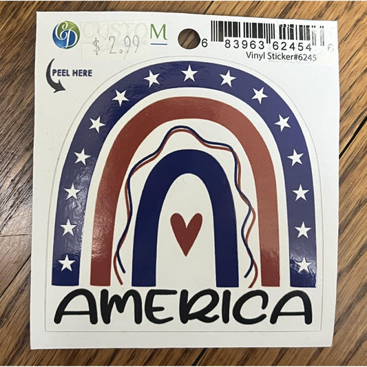 America Rainbow Sticker (Patroitic Colors)