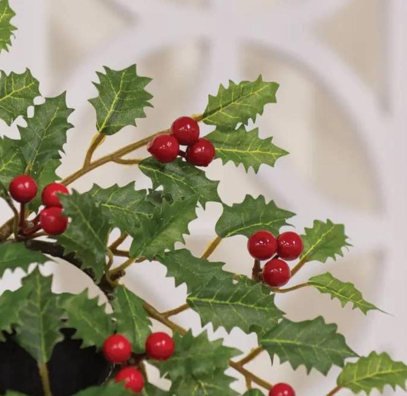Merry Little Holly & Berries Candle Ring - 2.5"