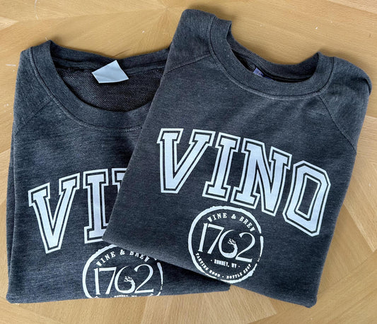 VINO 1762 Wine & Brew Crewneck Tee (Dark Gray)