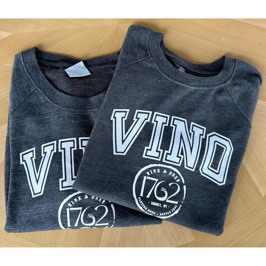 VINO 1762 Wine & Brew Crewneck Tee (Dark Gray)