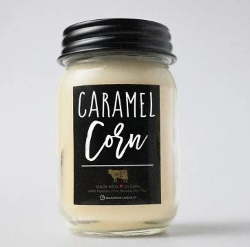 Milkhouse Candle Caramel Corn 13 oz Mason Jar