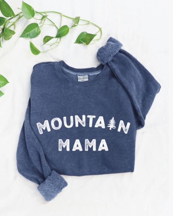 Mountain Mama Mineral Graphic Sweatshirt (Vintage Denim)