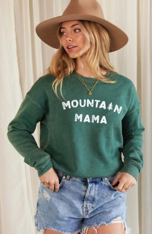 Mountain Mama Mineral Graphic Sweatshirt (Dusty Forest)
