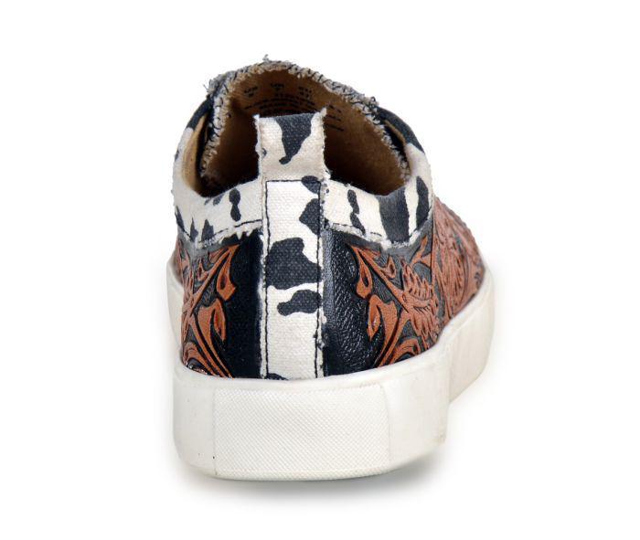Myra Cowprint with Handtooling Sneaker (S-5768)
