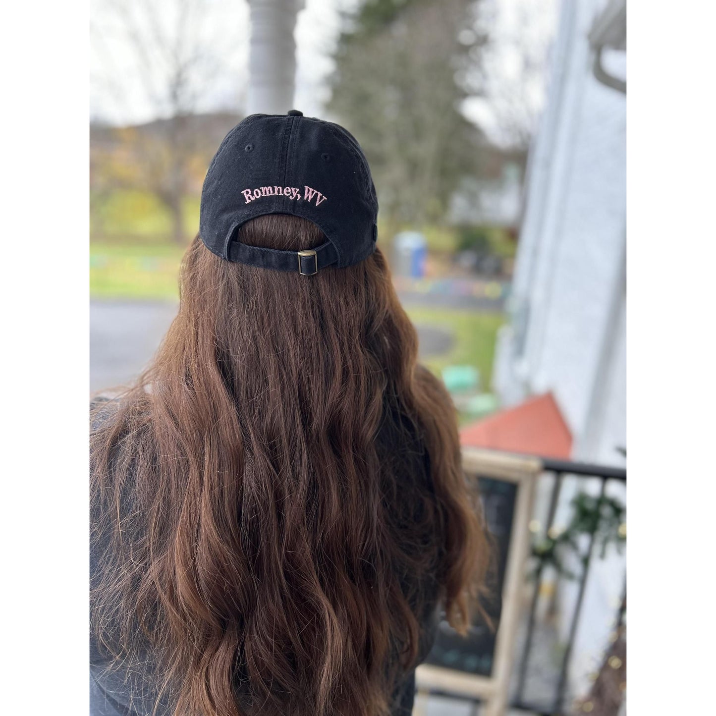 1762 Wine & Brew Hat (Black with Pink Writing)